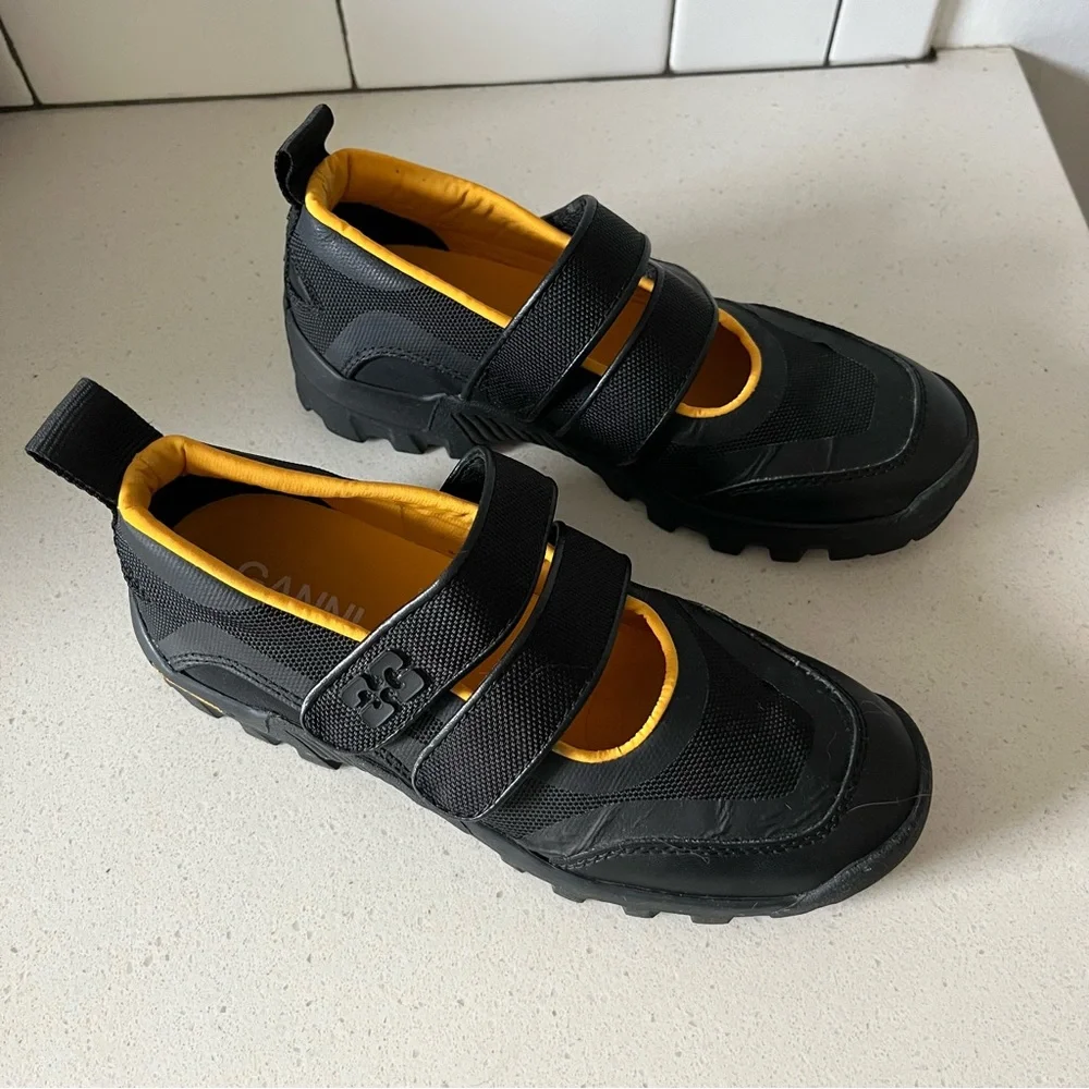 Ganni Vibram Performance Velcro Mary Jane Ballerinas - Picture 2 of 10